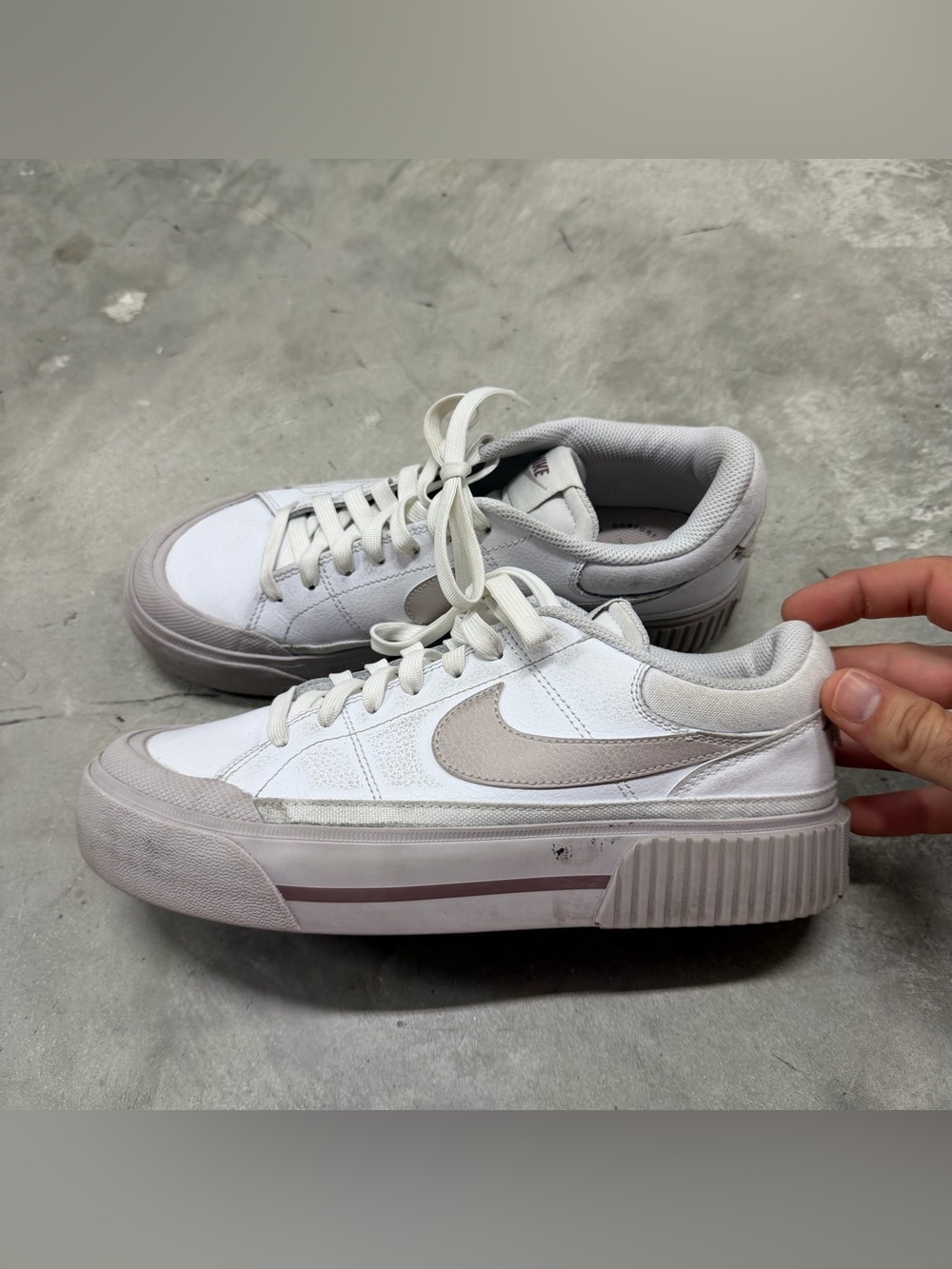 Nike Court Legacy Lift Women's Size 8 Smokey Mauve White Shoes DM7590-105